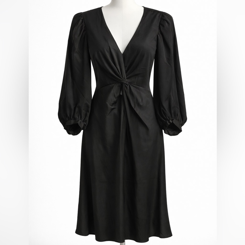 Banana Republic Balloon Sleeve Knot-Front Midi Dress